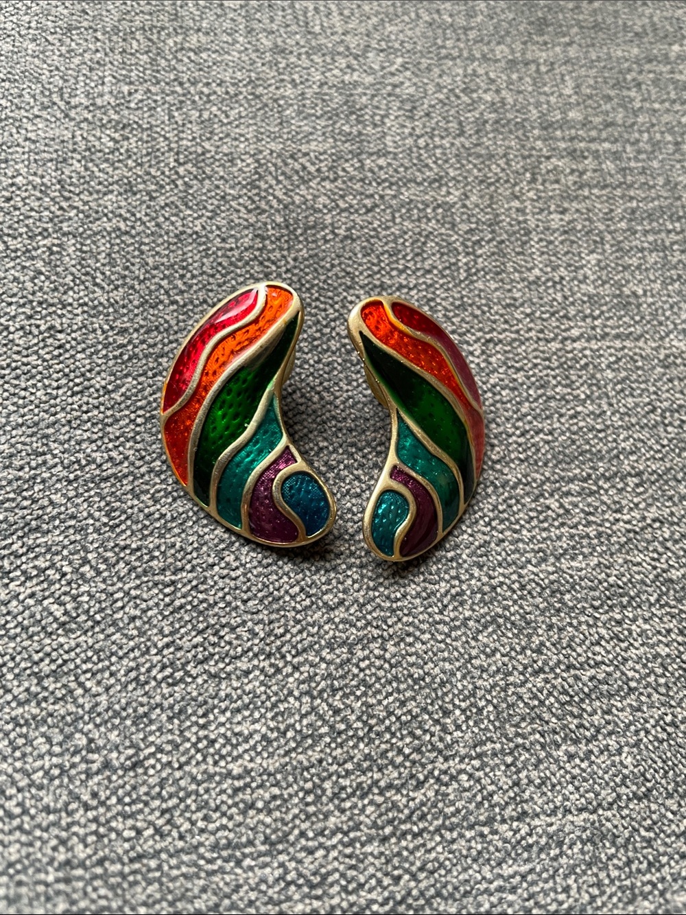 Rainbow striped earrings